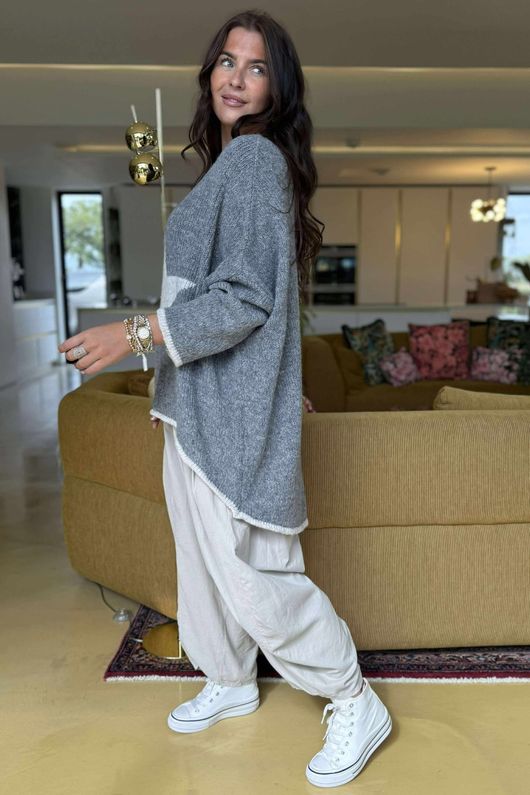 Big Softie Star Slouch Knit Grey Marl -